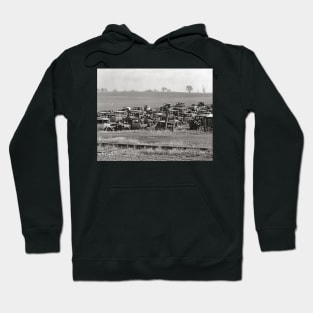 Automobile Graveyard, 1935. Vintage Photo Hoodie